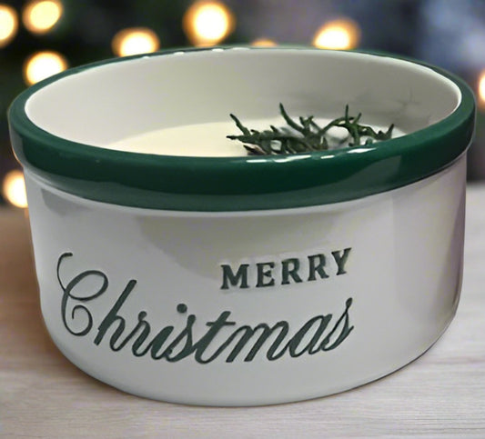 Christmas Pine Wickless Candle (White/Green) - Whiff of Hope